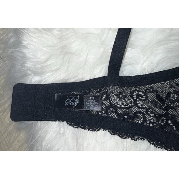 Smart & Sexy SA276X Super Push Up Bra Add 2 Cups Lace UW Womens 42C Black - Picture 6 of 7